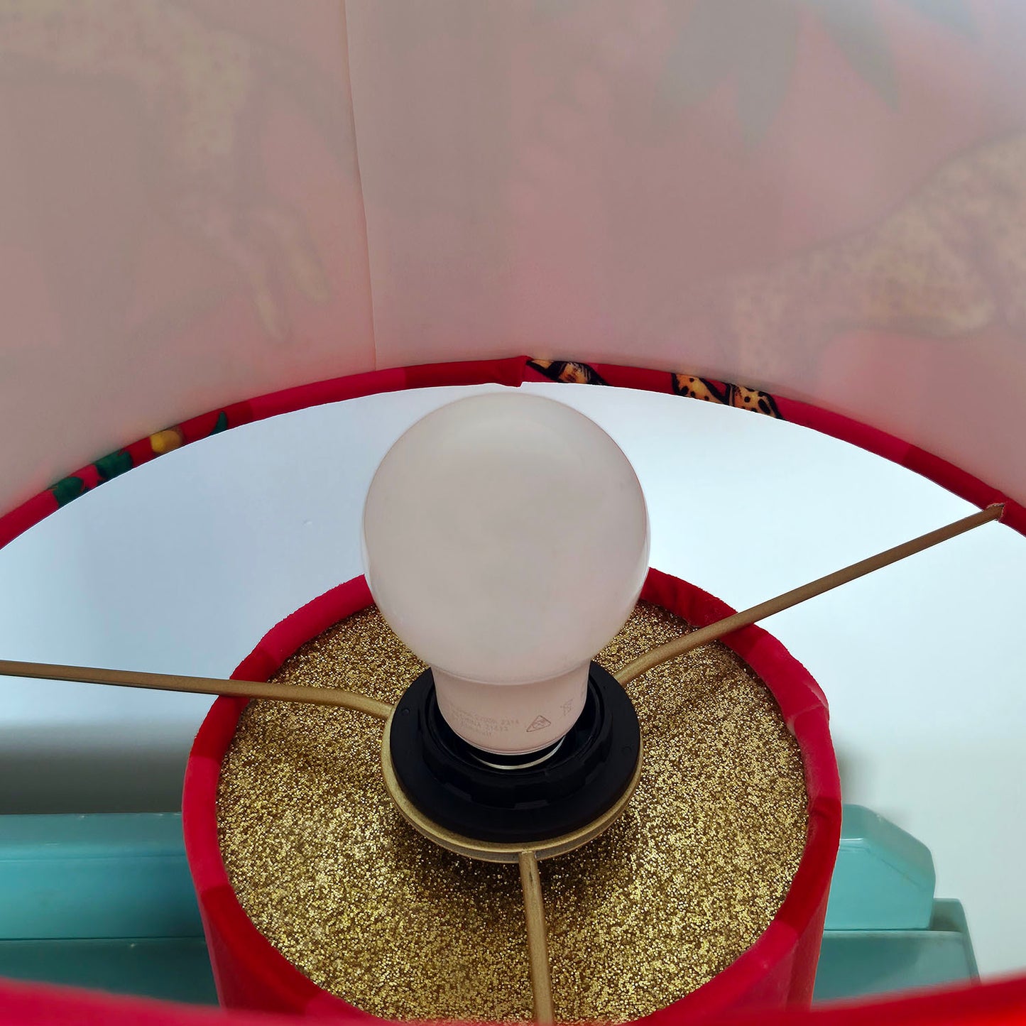Cocktail Cheetah Red & Pink Striped Table Lamp