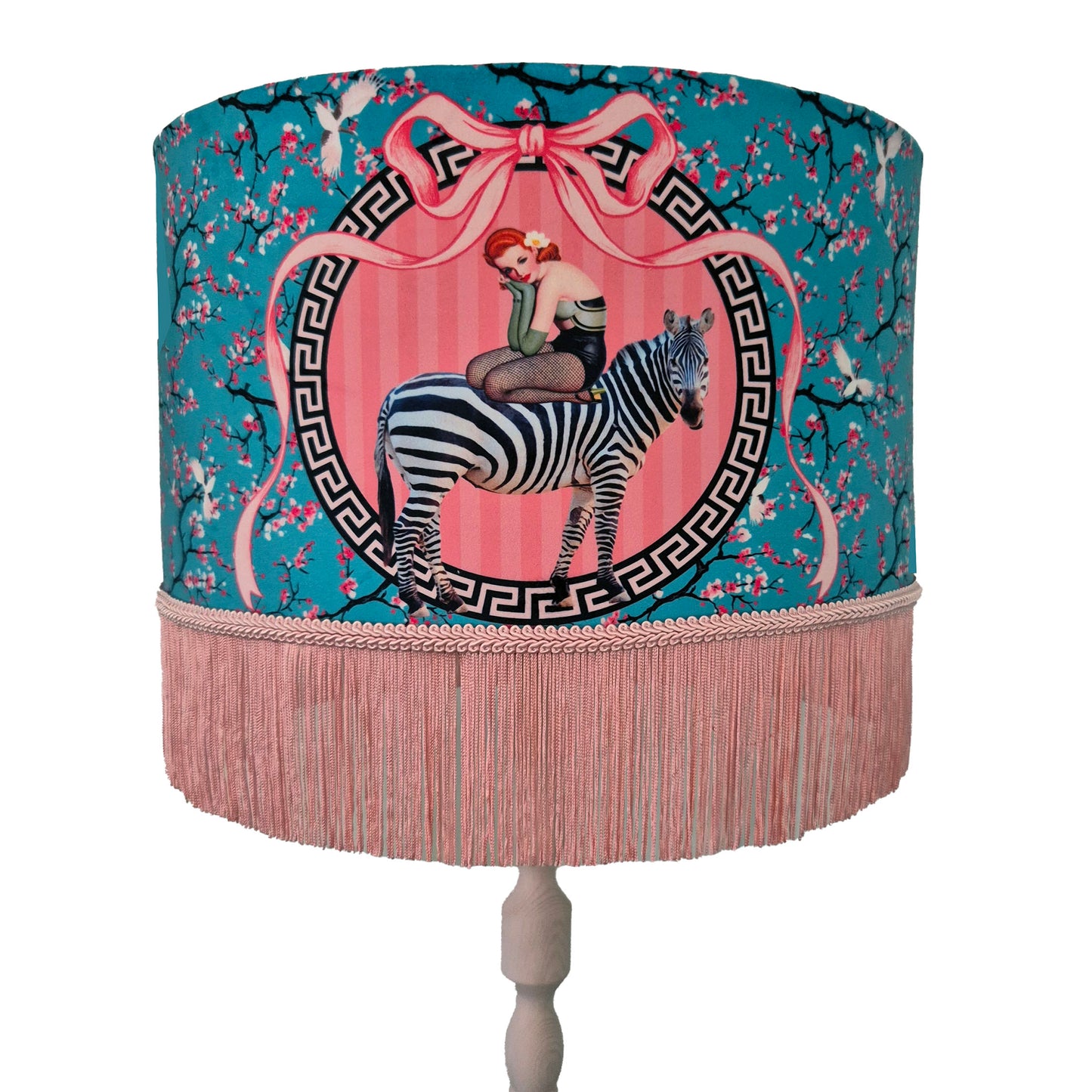 Gigi Cherry Blossom Fringed Lampshade