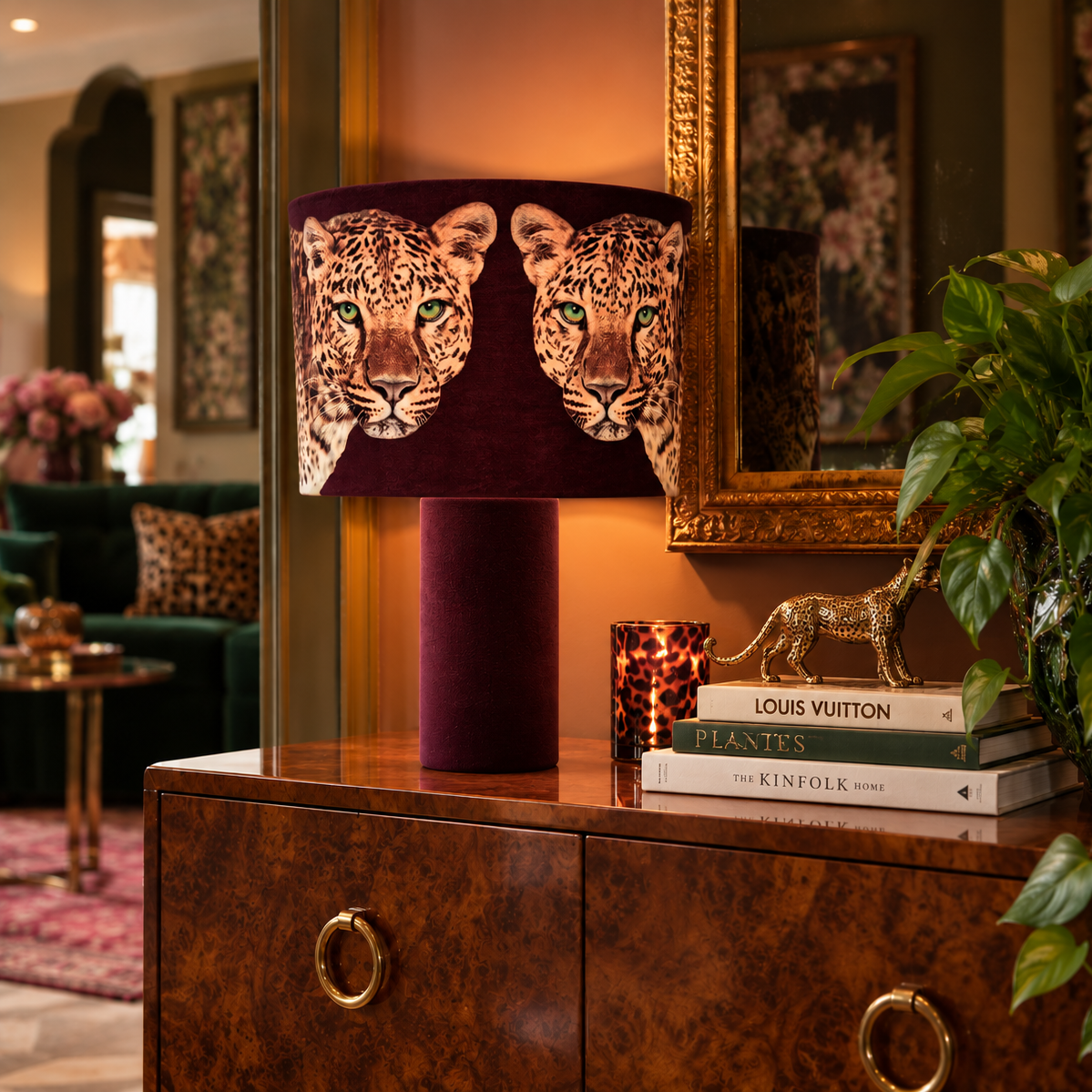 Leopard Lounge Table Lamp Chocolate