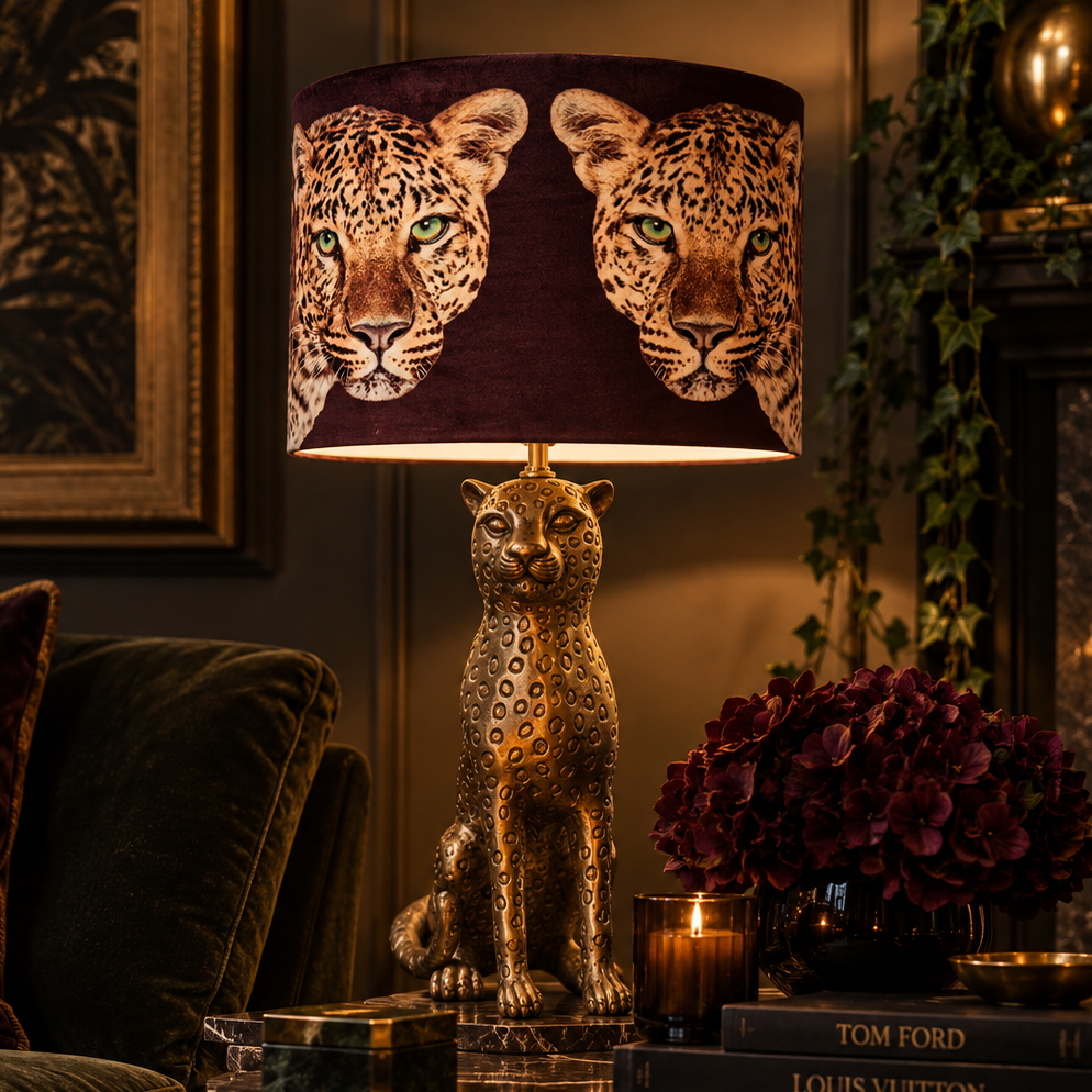 Leopard Lounge Lampshade Chocolate