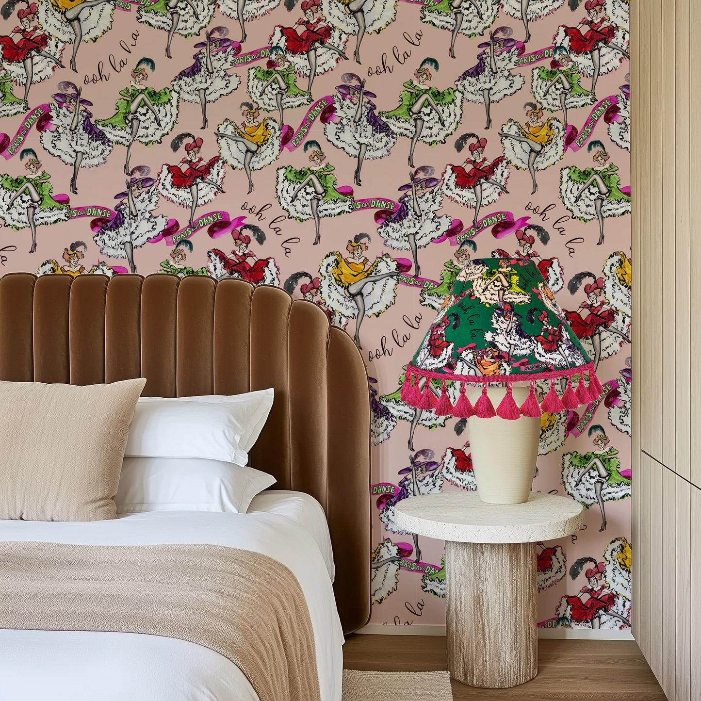 Ooh La La Pink Vintage Wallpaper