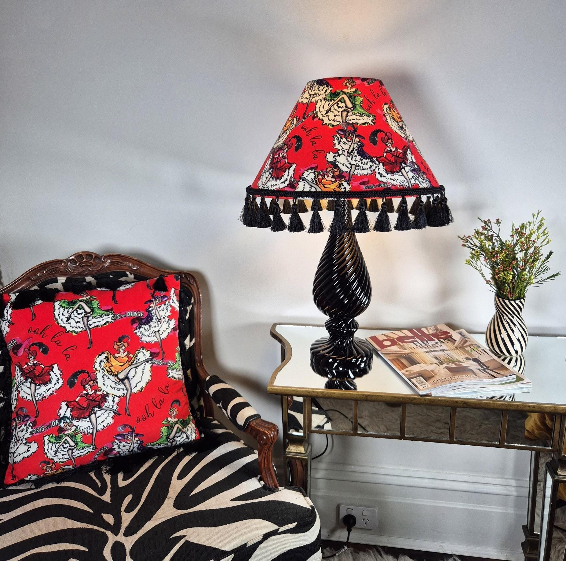 Dancing girls Red Tassel Lampshade for table lamp floor lamp, black coolie shade table lamp floor lamp ceiling pendant bold 16"