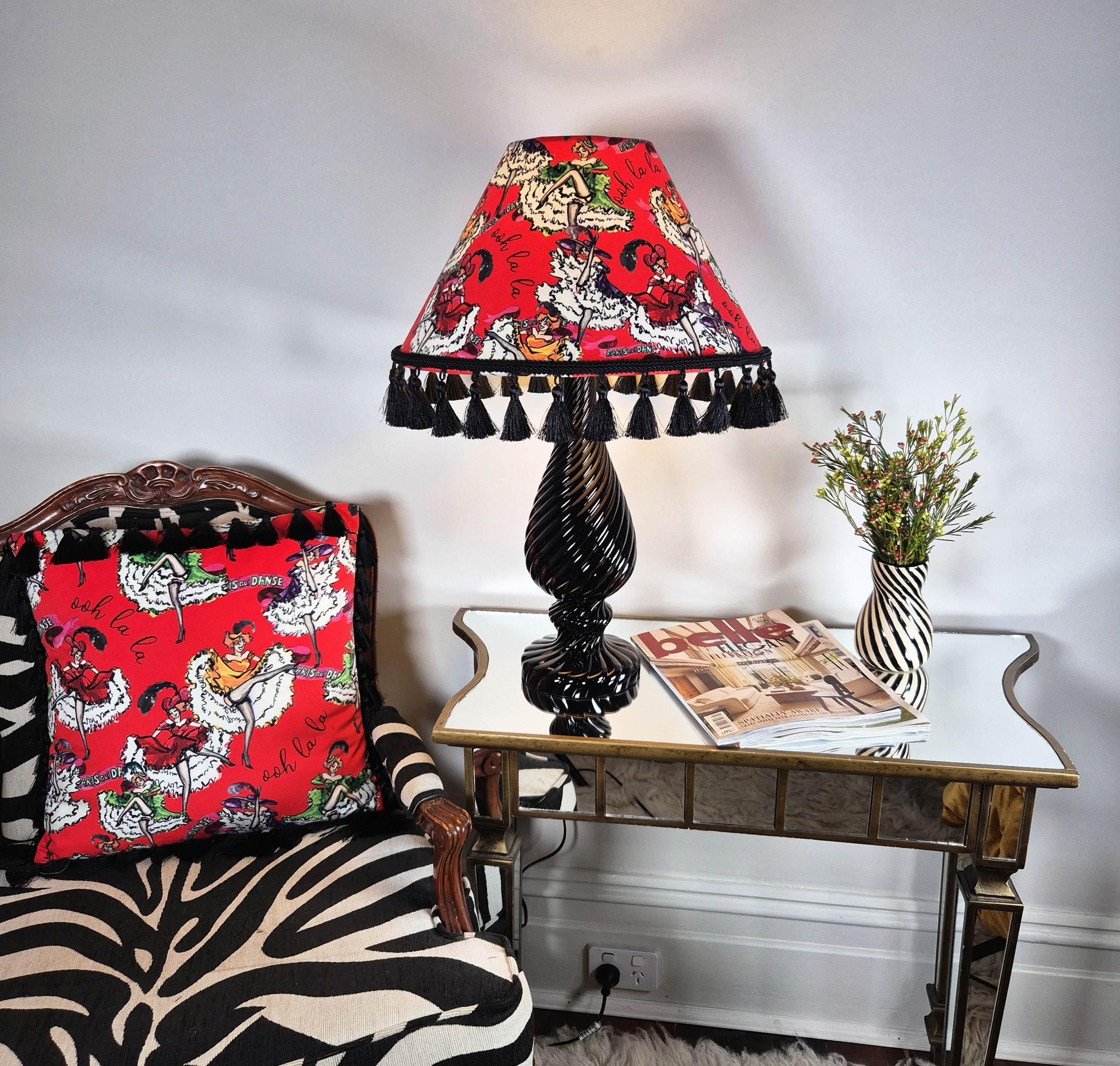 Dancing girls Red Tassel Lampshade for table lamp floor lamp, black coolie shade table lamp floor lamp ceiling pendant bold 16"