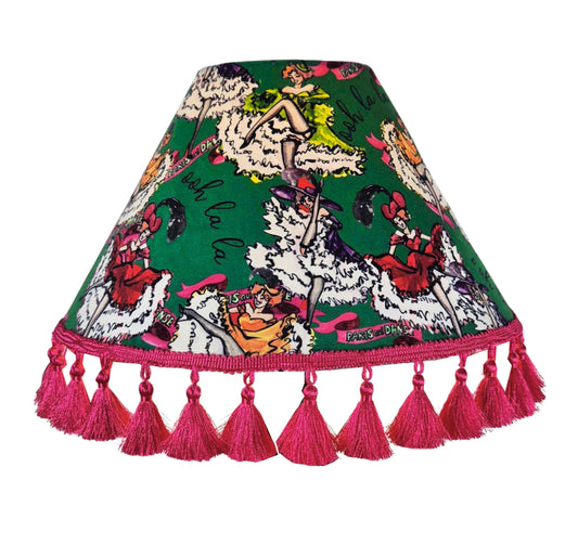 Can Can girls Jade Green Tassel Lampshade for table lamp floor lamp, black coolie shade table lamp floor lamp ceiling pendant bold 16"