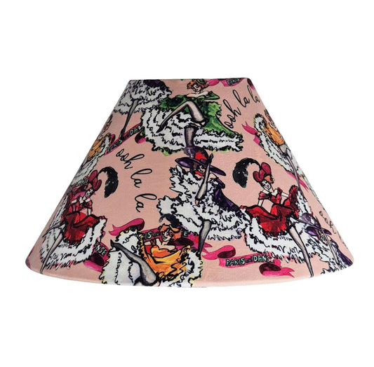 Can Can girls Parisian pink Lampshade for table lamp floor lamp, black coolie shade table lamp floor lamp ceiling pendant bold 16"