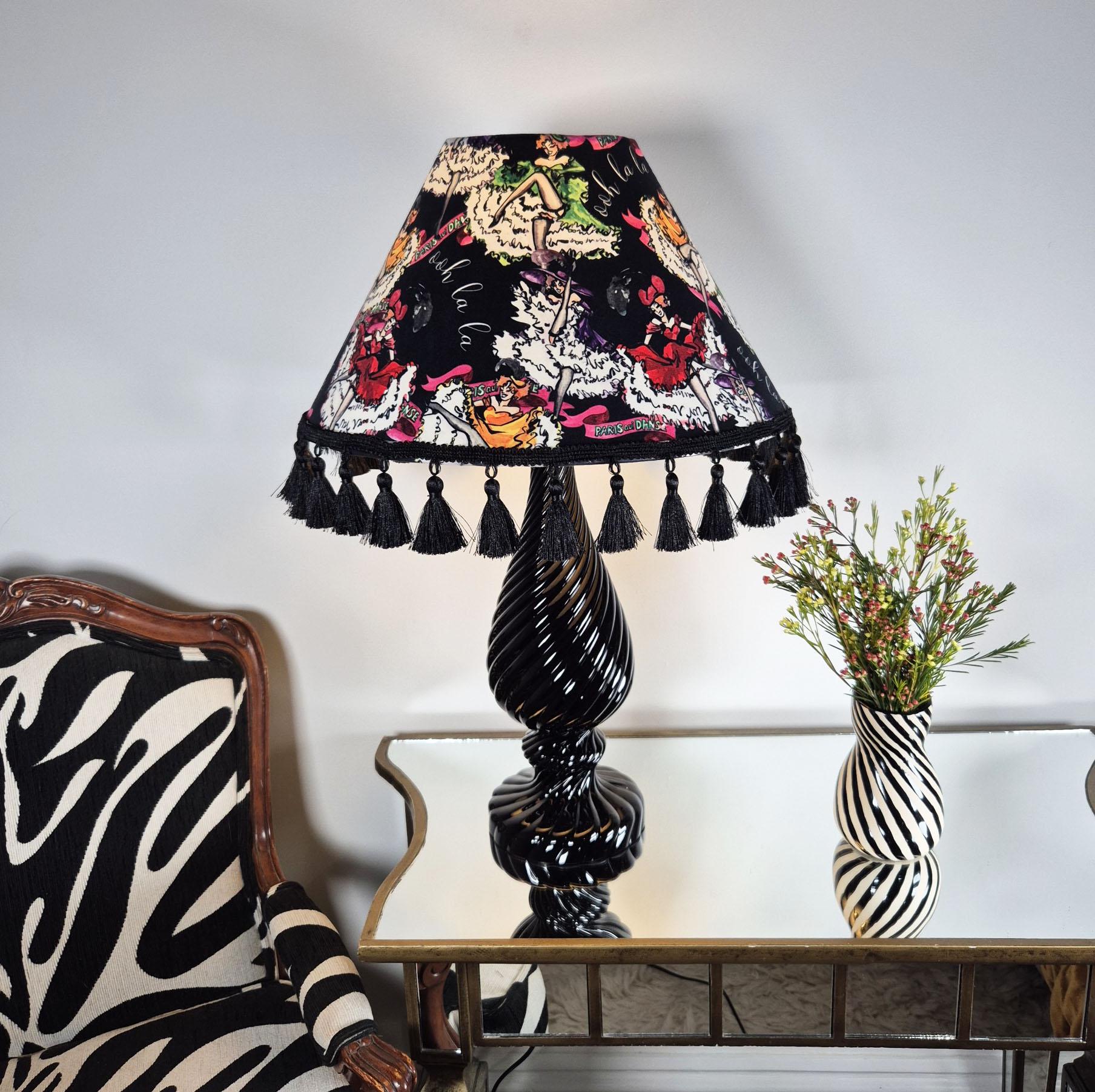 Dancing girls Black Tassel Lampshade for table lamp floor lamp, black coolie shade table lamp floor lamp ceiling pendant bold 16"