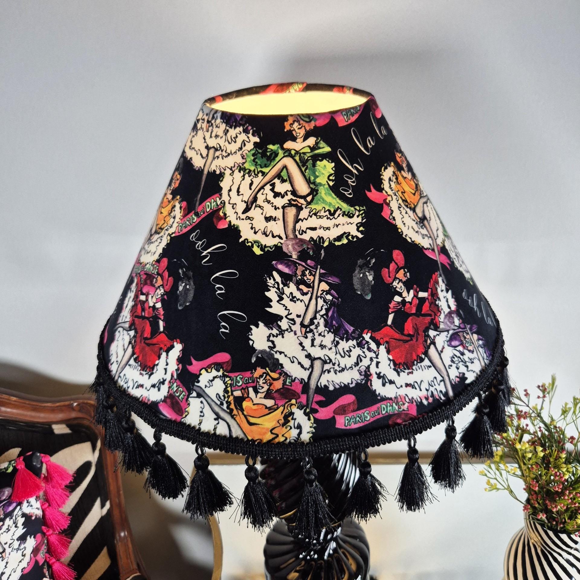 Dancing girls Black Tassel Lampshade for table lamp floor lamp, black coolie shade table lamp floor lamp ceiling pendant bold 16"