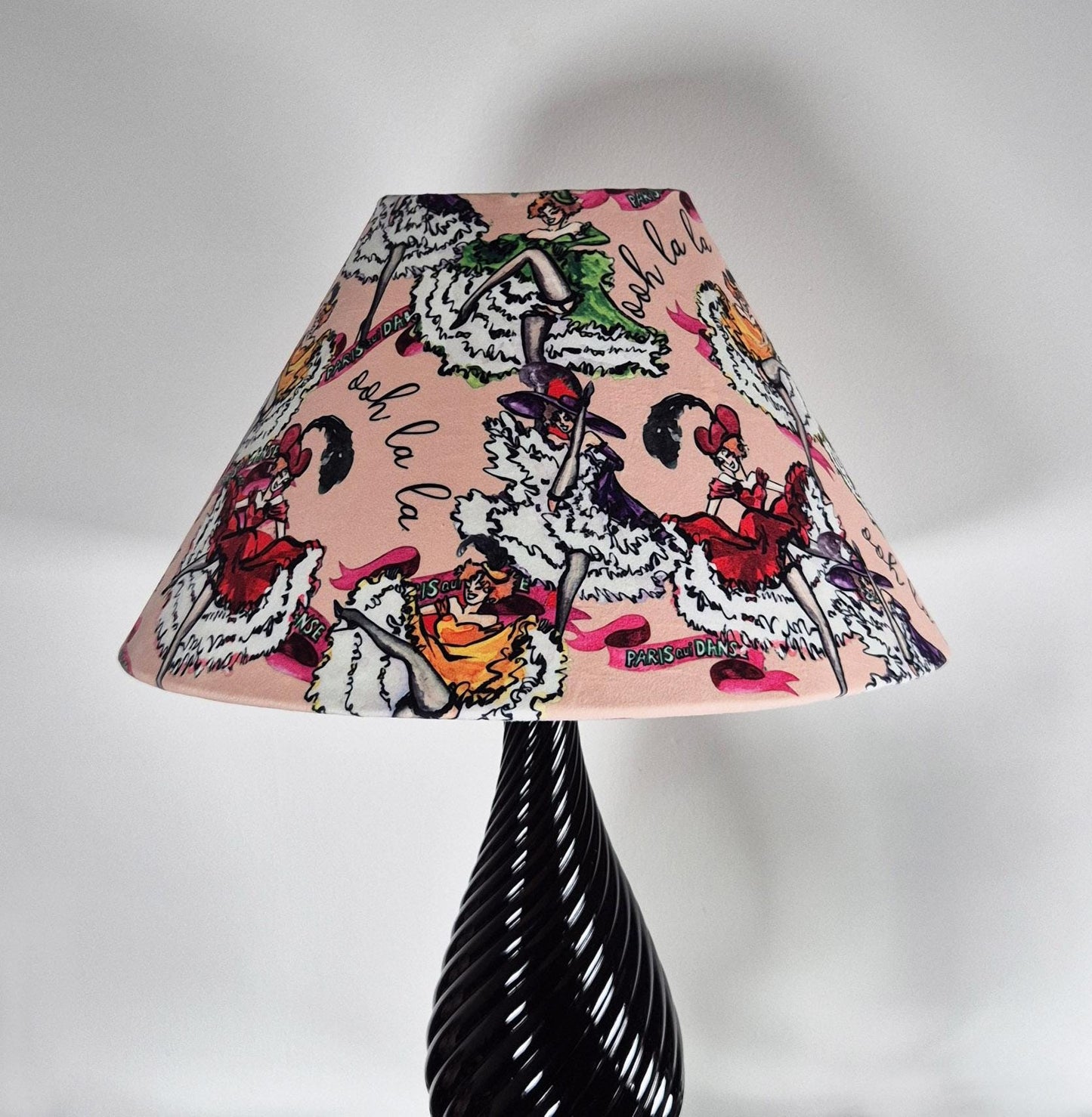 Can Can girls Parisian pink Lampshade for table lamp floor lamp, black coolie shade table lamp floor lamp ceiling pendant bold 16"