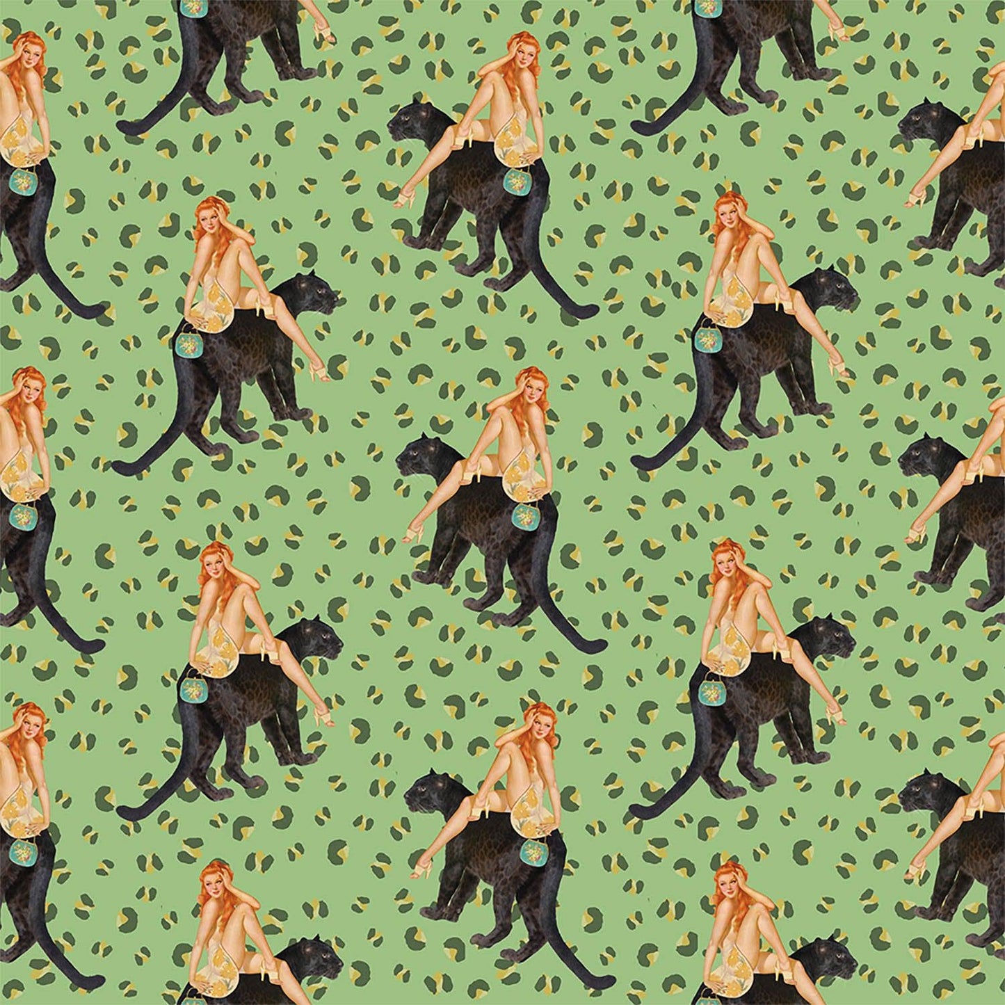 Abigail Green Leopard Wallpaper