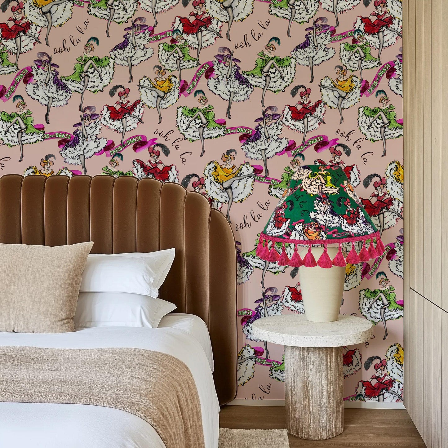 Ooh La La Pink Vintage Wallpaper