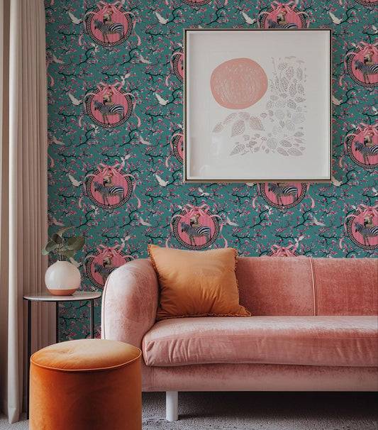 Gigi Cherry Blossom Wallpaper Blue