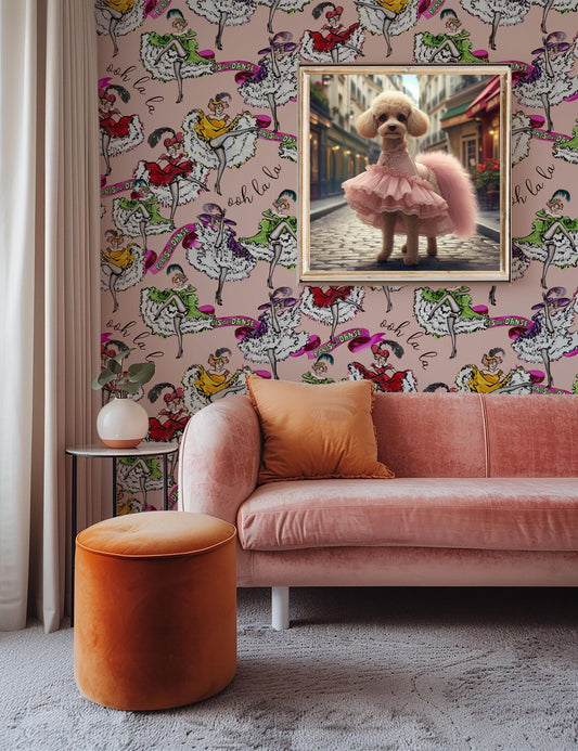 Vintage Wallpaper Peel and Stick, french boudoir wallpaper, bedroom wallpaper, feminine wall paper, wall covering paste the wall