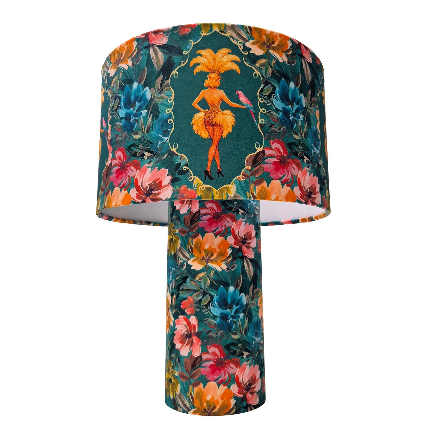 Lulu LaRue Floral Table Lamp Teal
