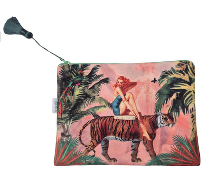 Jungle Pink Velvet Cosmetics Purse