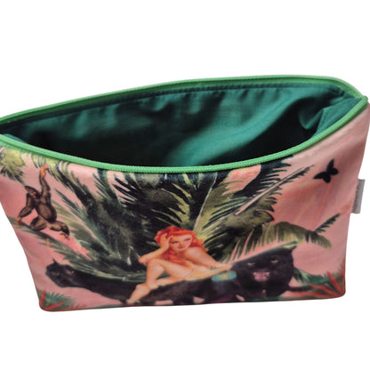 Jungle Pink Velvet Cosmetics Purse
