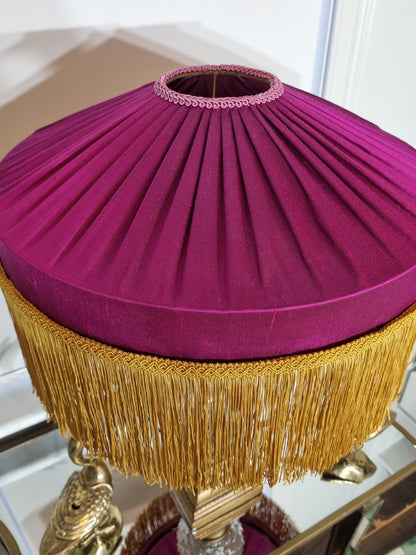 Majestic Magenta Fringed Lampshade