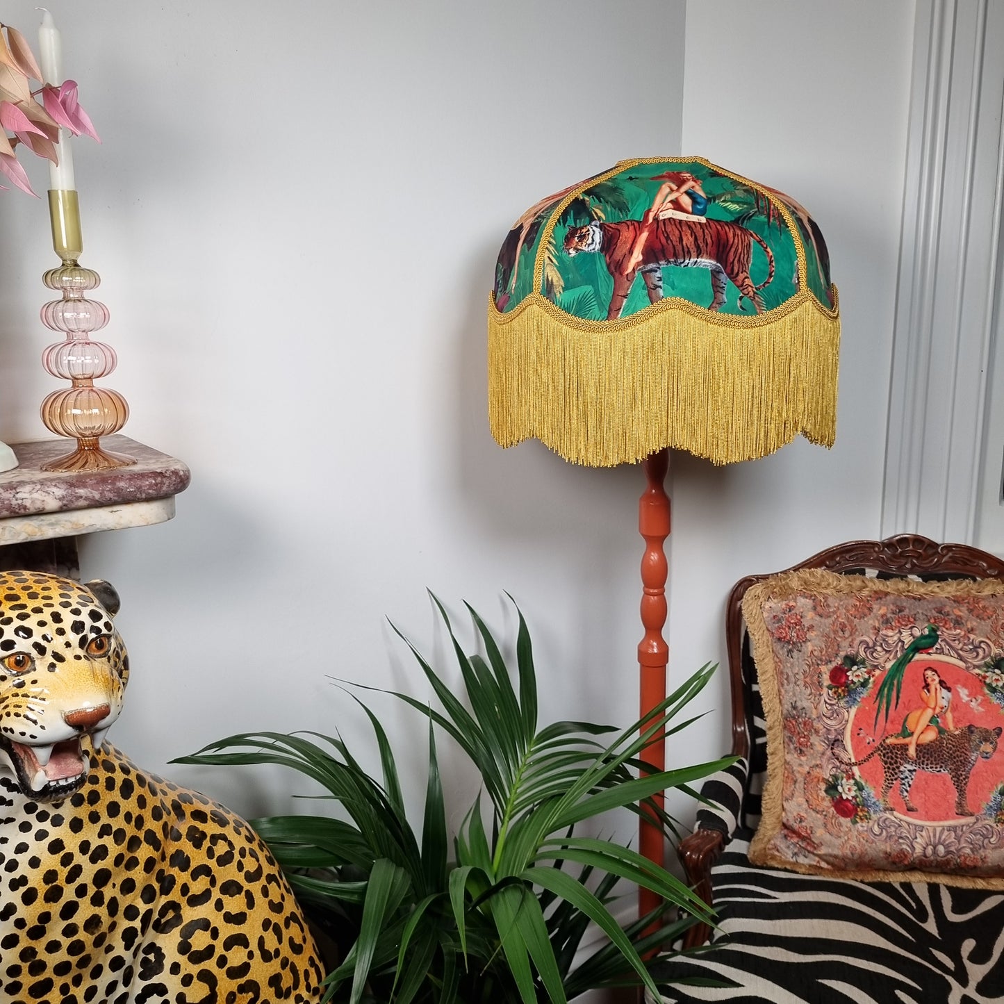 Jungle Walk Fringed Lampshade