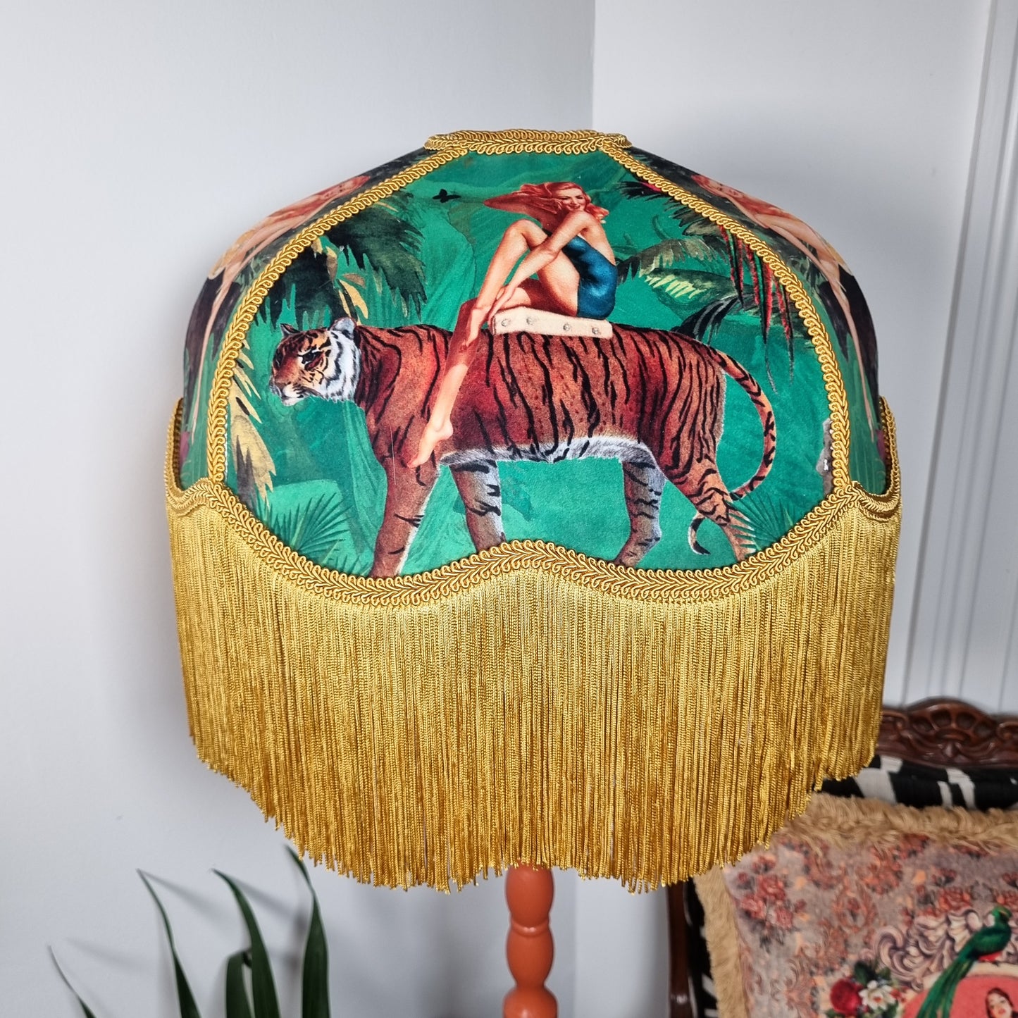 Jungle Walk Fringed Lampshade