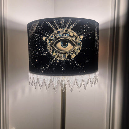 Celestial Goddess Beaded Fringe Lampshade