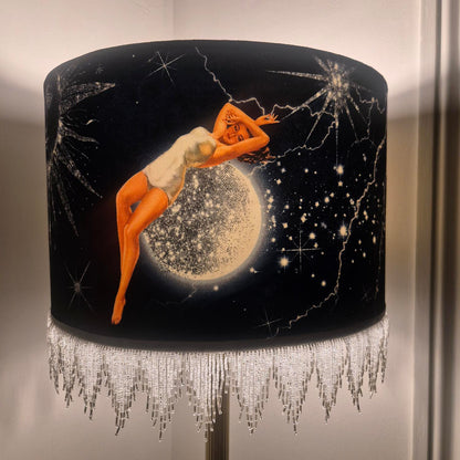 Celestial Goddess Beaded Fringe Lampshade