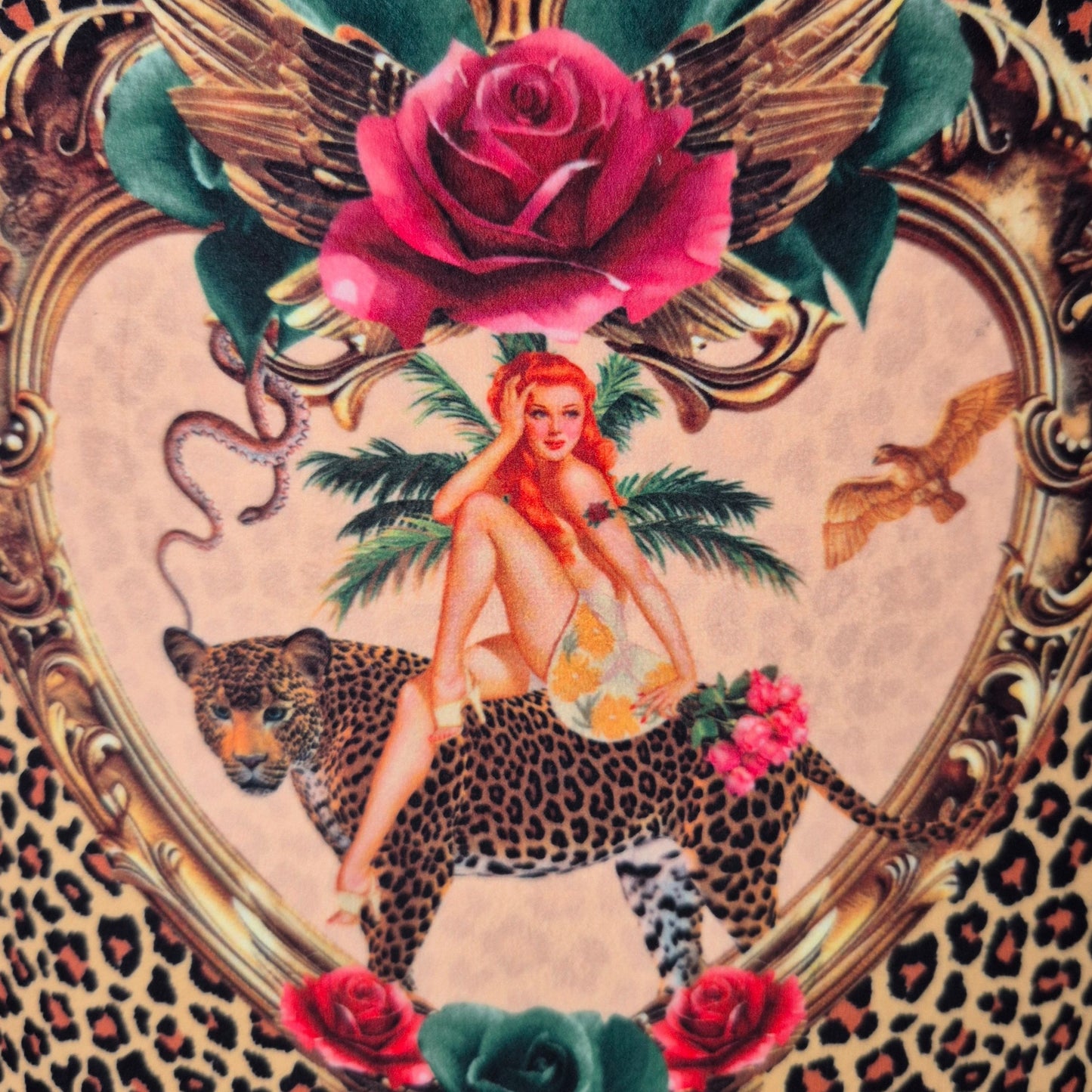 Tiger Rose Fringed Lampshade