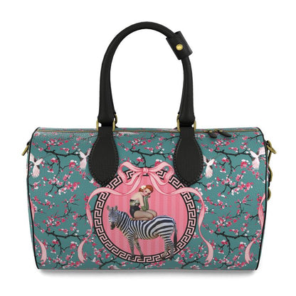 Gigi Duffle Weekender Leather Bag Blue