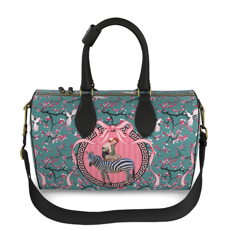 Gigi Duffle Weekender Leather Bag Blue
