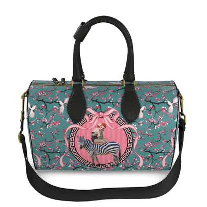 Gigi Duffle Weekender Leather Bag Blue