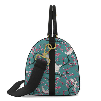 Gigi Duffle Weekender Leather Bag Blue