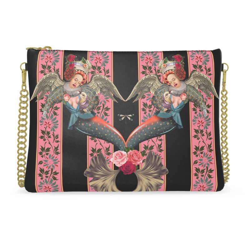 Mermaid Pink Leather Crossbody Bag