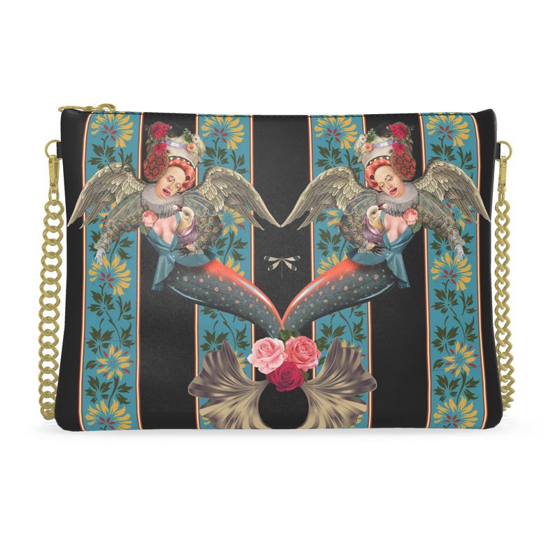 Mermaid Blue Leather Crossbody Bag