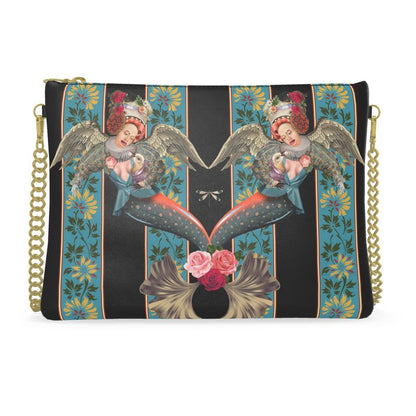 Mermaid Blue Leather Crossbody Bag