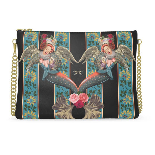 Mermaid Blue Leather Crossbody Bag