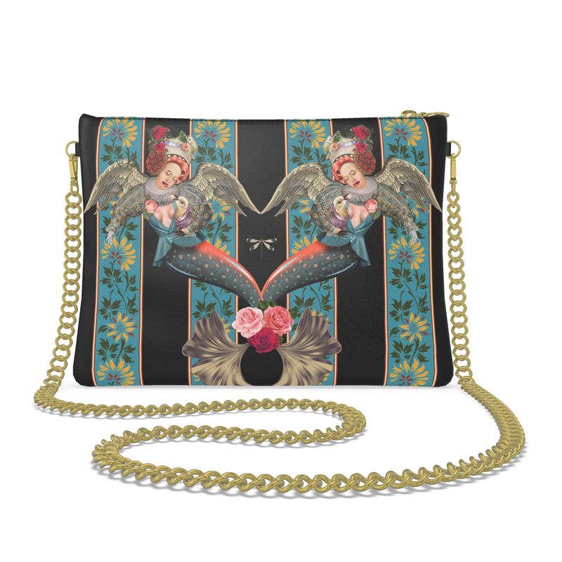 Mermaid Blue Leather Crossbody Bag