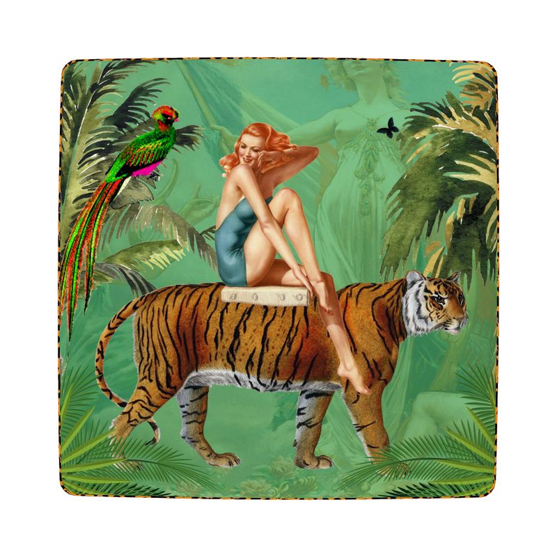 JWG Tiger Velour footstool