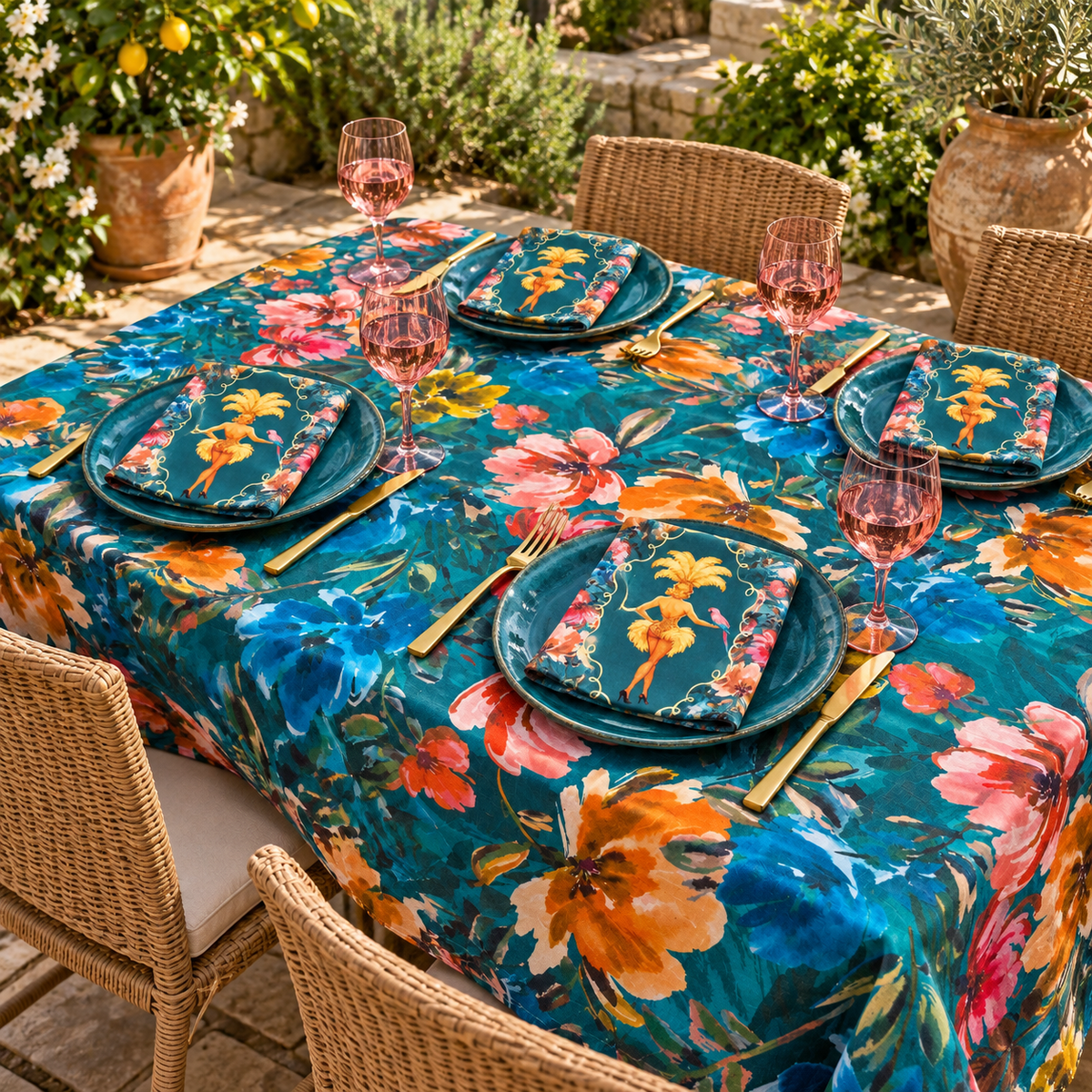 Lulu Larue Floral Linen Tablecloth