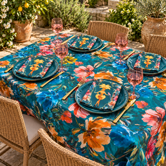 Lulu Larue Floral Linen Tablecloth
