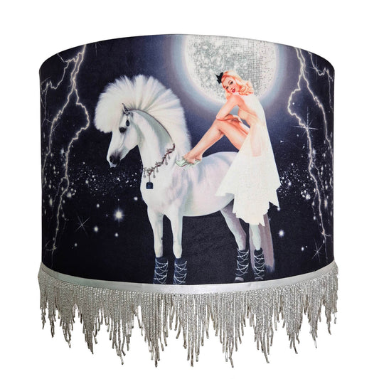 Celestial Goddess Beaded Fringe Lampshade