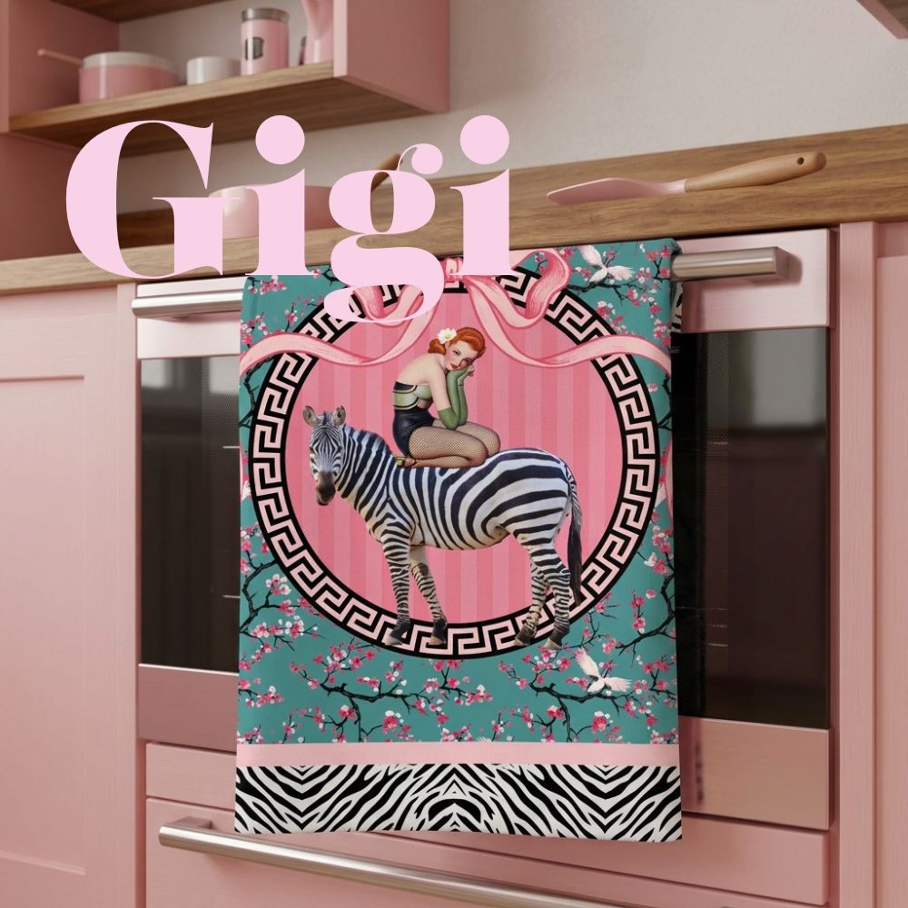 Gigi Cherry Blossom Linen Tea Towel