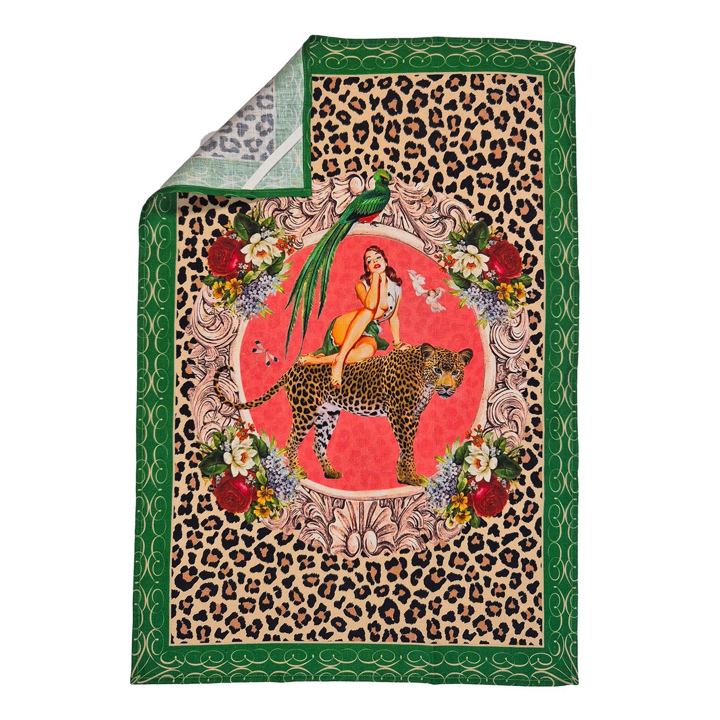 Alice Retro Glamour 100% Linen Tea Towel