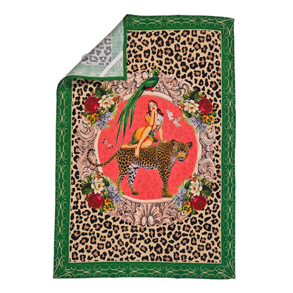 Alice Retro Glamour 100% Linen Tea Towel