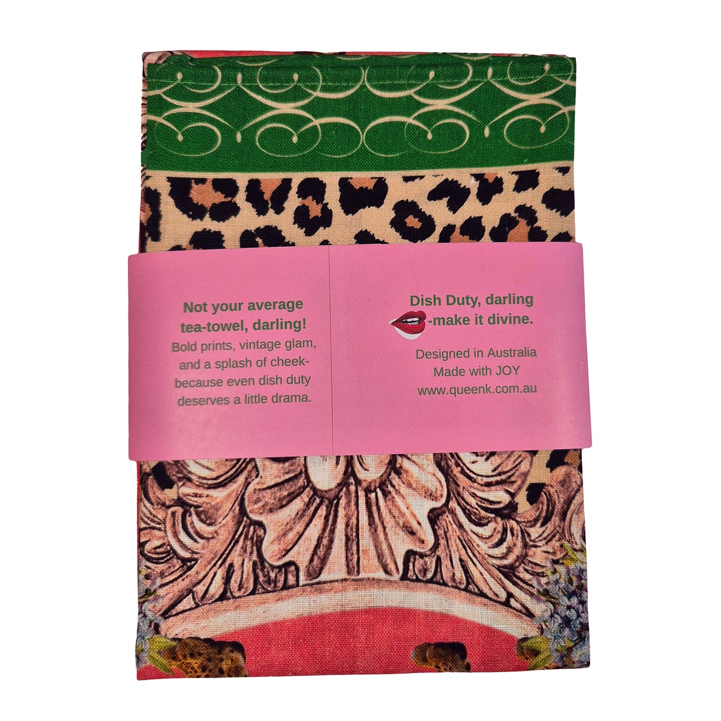 Alice Retro Glamour 100% Linen Tea Towel