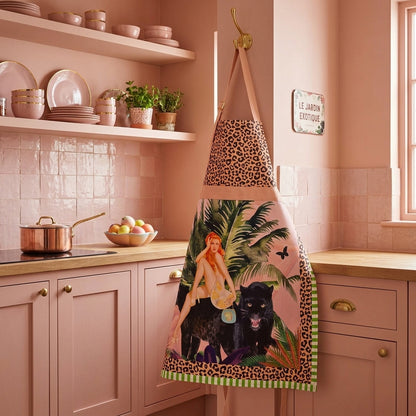 Jungle Walk Pink Apron | Animal Print Statement Apron