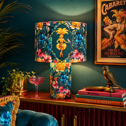 Lulu LaRue Floral Table Lamp Teal