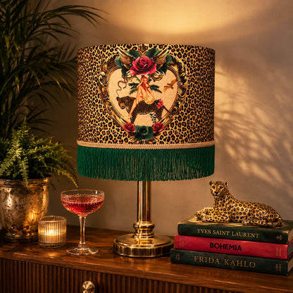 Tiger Rose Fringed Lampshade