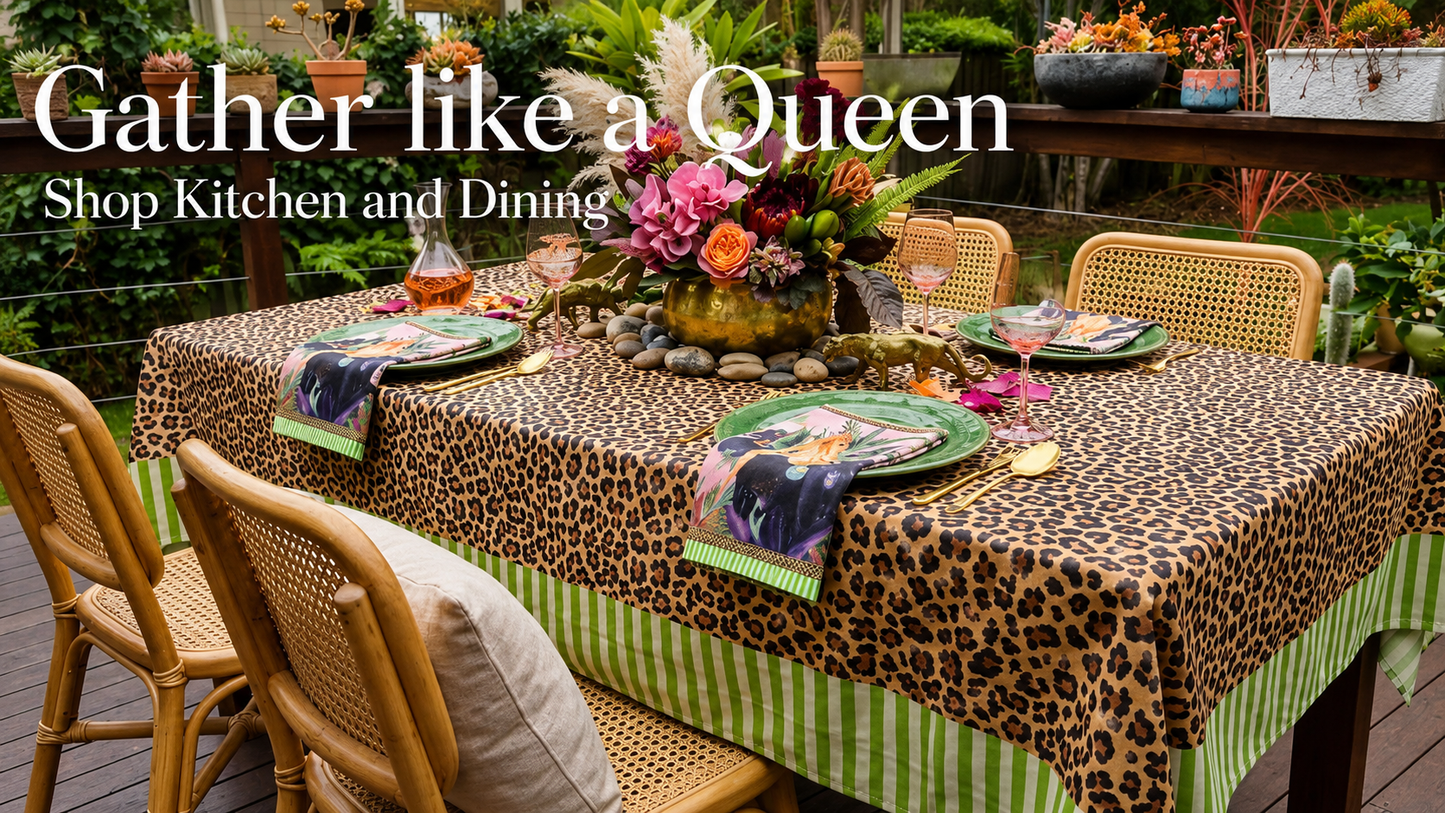 Wild at Heart 100% Linen Tablecloth ❤️