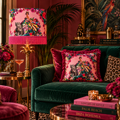 Her Wild Majesty Fringed Lampshade