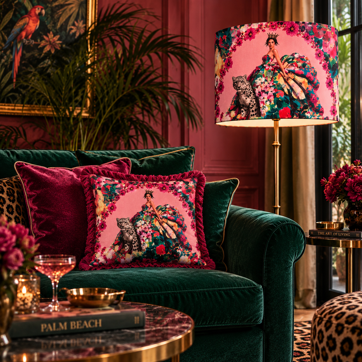 Her Wild Majesty Floral Lampshade