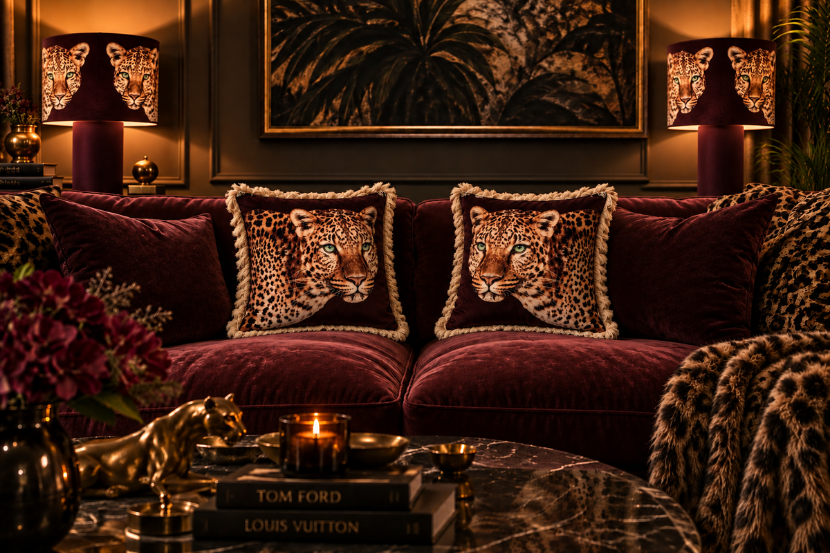 Leopard Lounge Table Lamp Chocolate
