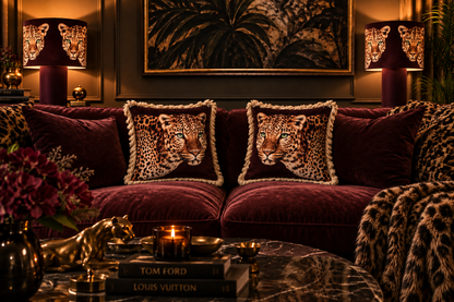 Leopard Lounge Table Lamp Chocolate